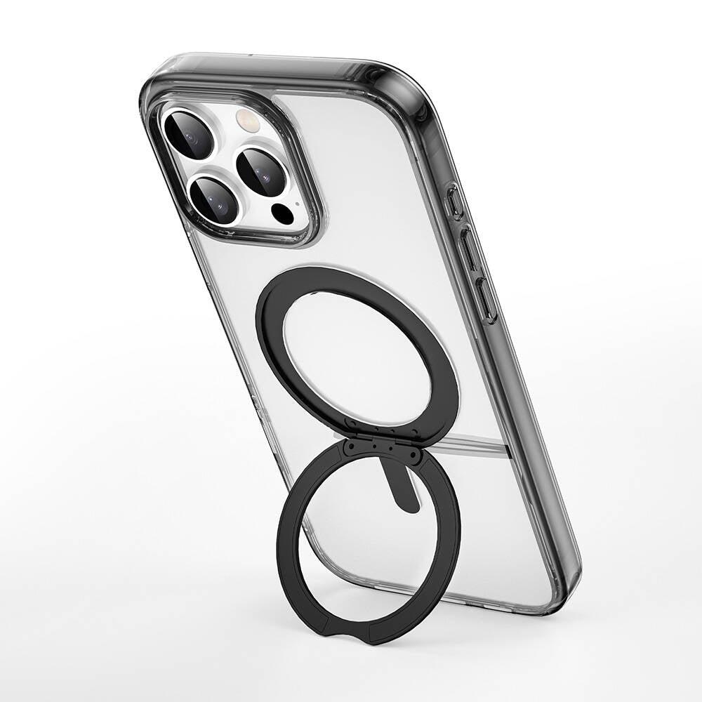 Apple iPhone 16 Pro Kılıf Wiwu MCC-201 iShield Ultra Serisi M-safe Şarj Özellikli Standlı Crystal Sert PC Kapak