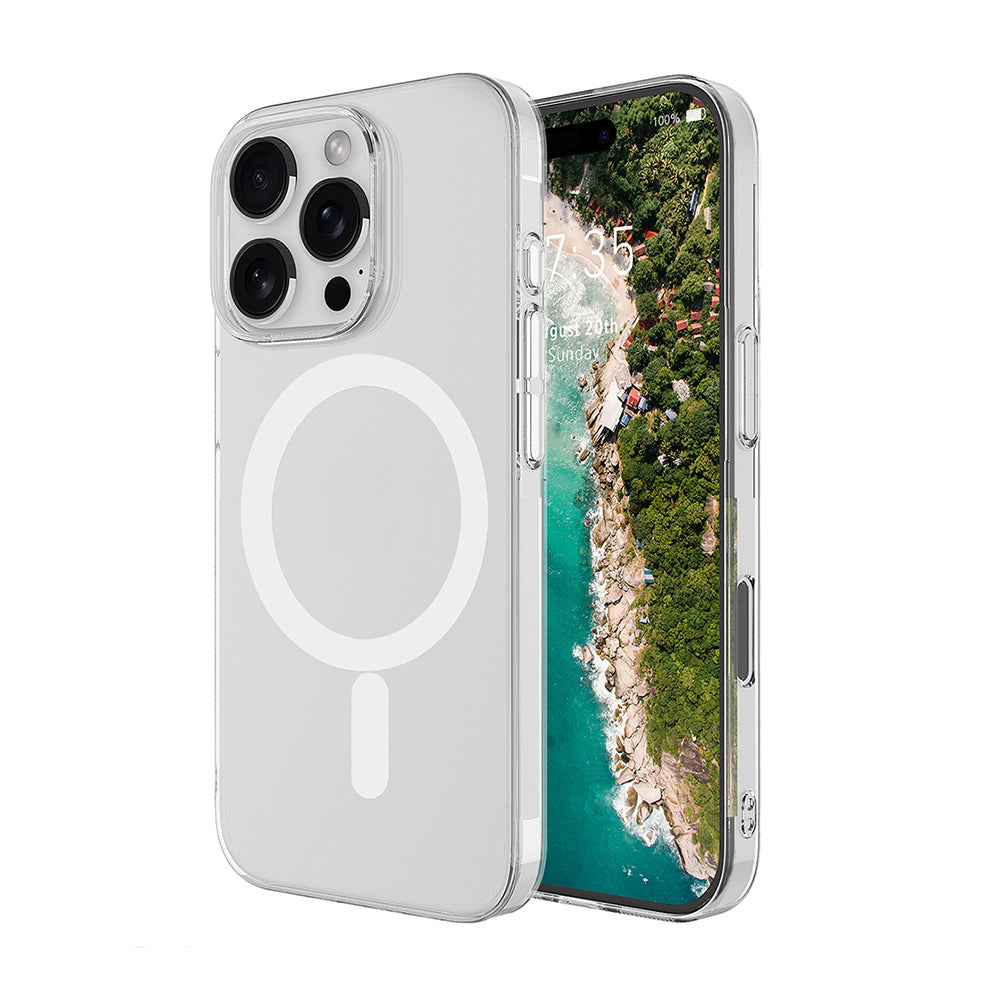 Apple iPhone 16 Pro Max Kamera Korumalı M-Safe Şarj Özellikli Şeffaf Zore London Sert PC Kapak