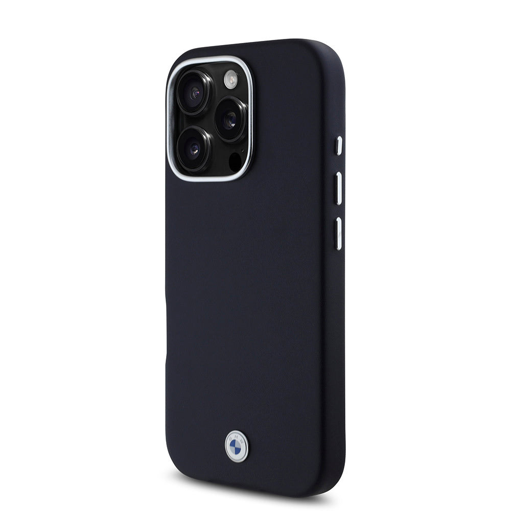 Apple iPhone 16 Pro Max Kılıf BMW Orjinal Lisanslı M-safe Şarj Özellikli Metal Logolu Tam Kaplama Deri Kapak