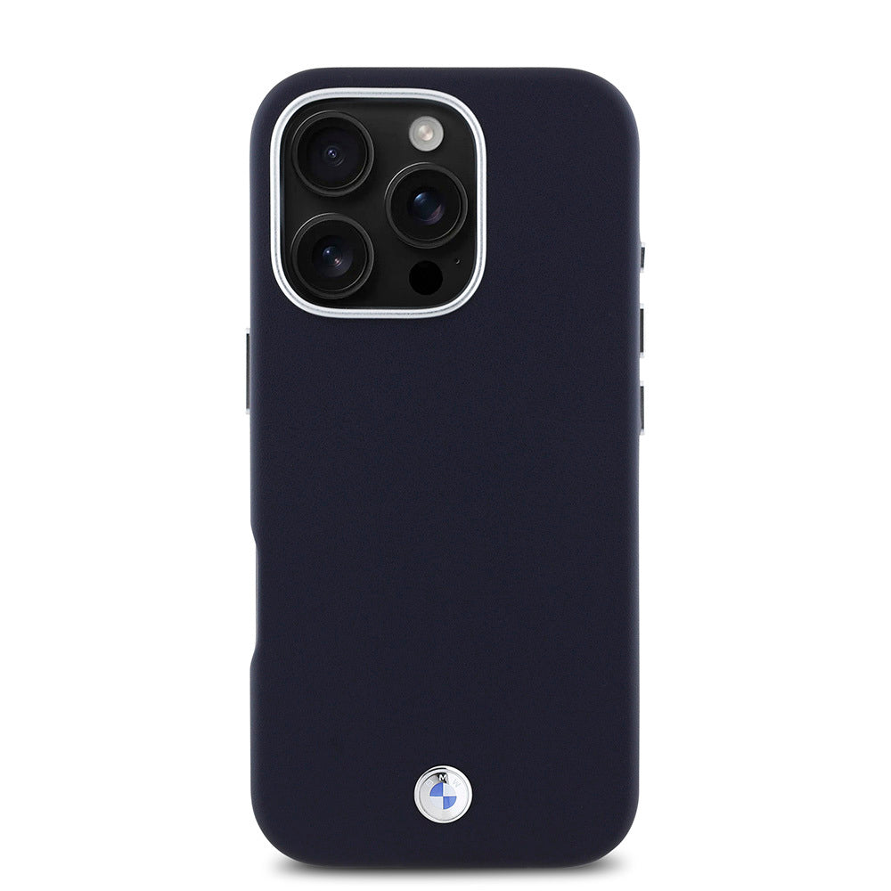 Apple iPhone 16 Pro Max Kılıf BMW Orjinal Lisanslı M-safe Şarj Özellikli Metal Logolu Tam Kaplama Deri Kapak