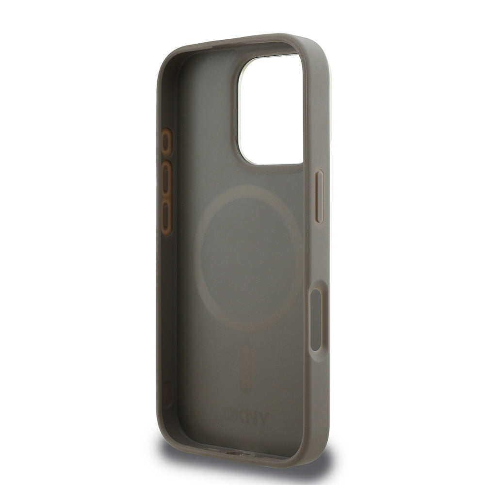 Apple iPhone 16 Pro Max Kılıf DKNY Orjinal Lisanslı M-safe Şarj Özellikli 3D Yazılı Checkered Pattern Kapak