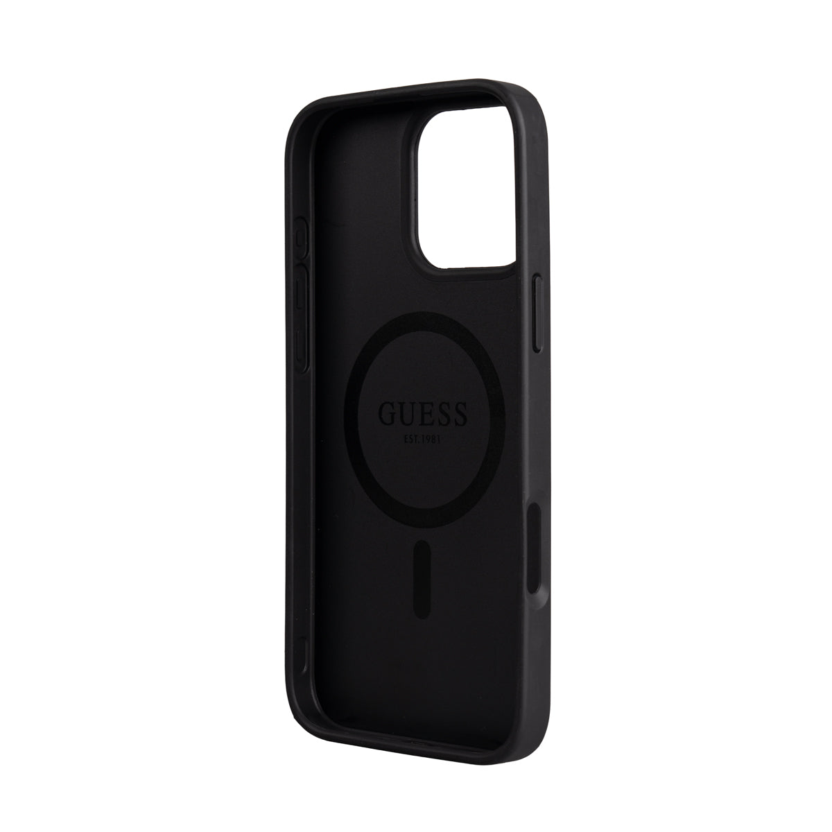 Apple iPhone 16 Pro Max Kılıf Guess Orjinal Lisanslı M-safe Şarj Özellikli Askılı ve 4G Logo Kartlıklı Kapak