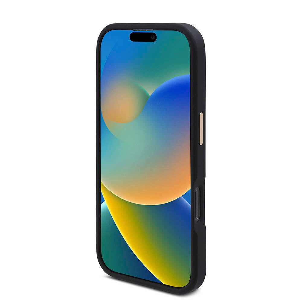 Apple iPhone 16 Pro Max Kılıf Guess Orjinal Lisanslı M-safe Şarj Özellikli 4G Desenli PU Metal Plaka Klasik Logolu Kapak