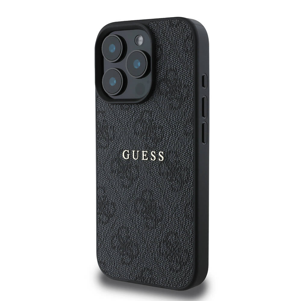 Apple iPhone 16 Pro Max Kılıf Guess Orjinal Lisanslı M-safe Şarj Özellikli 4G Desenli Yazı Logolu Kapak