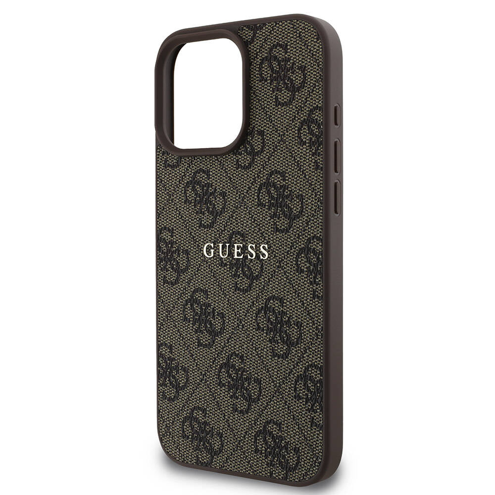 Apple iPhone 16 Pro Max Kılıf Guess Orjinal Lisanslı M-safe Şarj Özellikli 4G Desenli Yazı Logolu Kapak