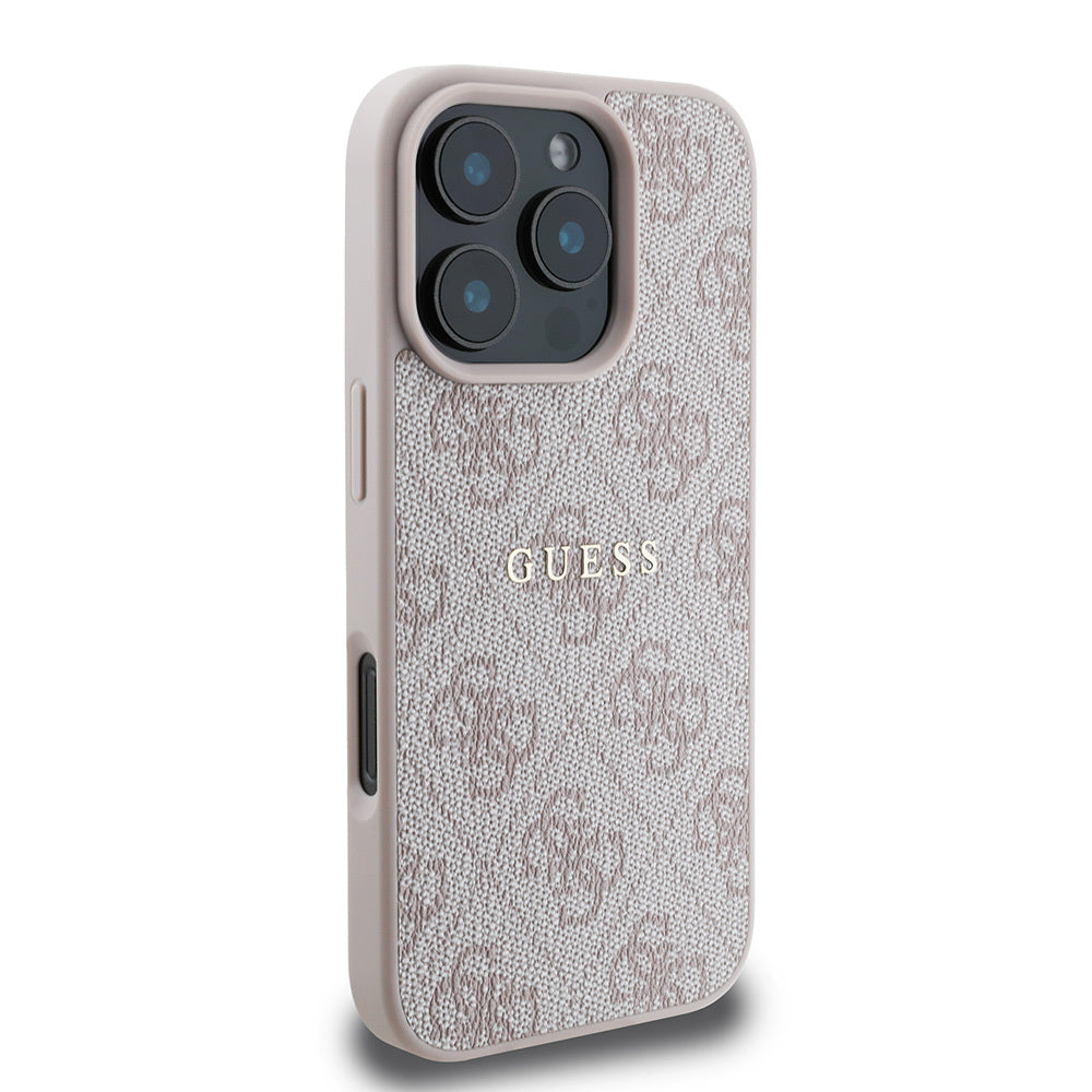 Apple iPhone 16 Pro Max Kılıf Guess Orjinal Lisanslı M-safe Şarj Özellikli 4G Desenli Yazı Logolu Kapak