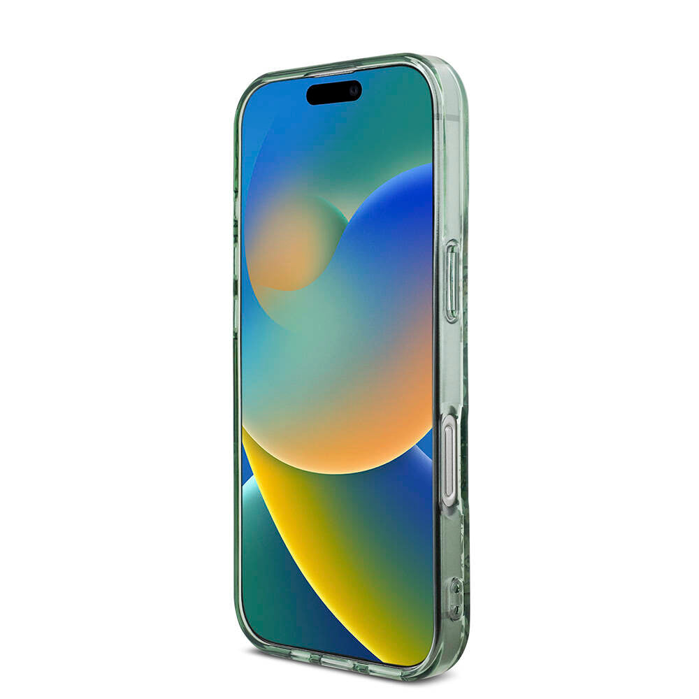Apple iPhone 16 Pro Max Kılıf Guess Orjinal Lisanslı M-safe Şarj Özellikli IML Baskılı Çiçek İnci Bileklikli Kapak