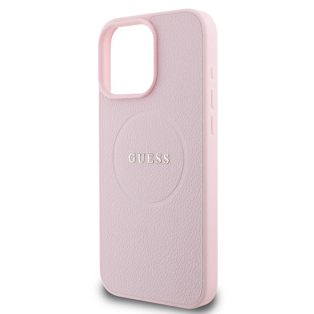 Apple iPhone 16 Pro Max Kılıf Guess Orjinal Lisanslı M-safe Şarj Özellikli Yazı Logolu Grained Kapak