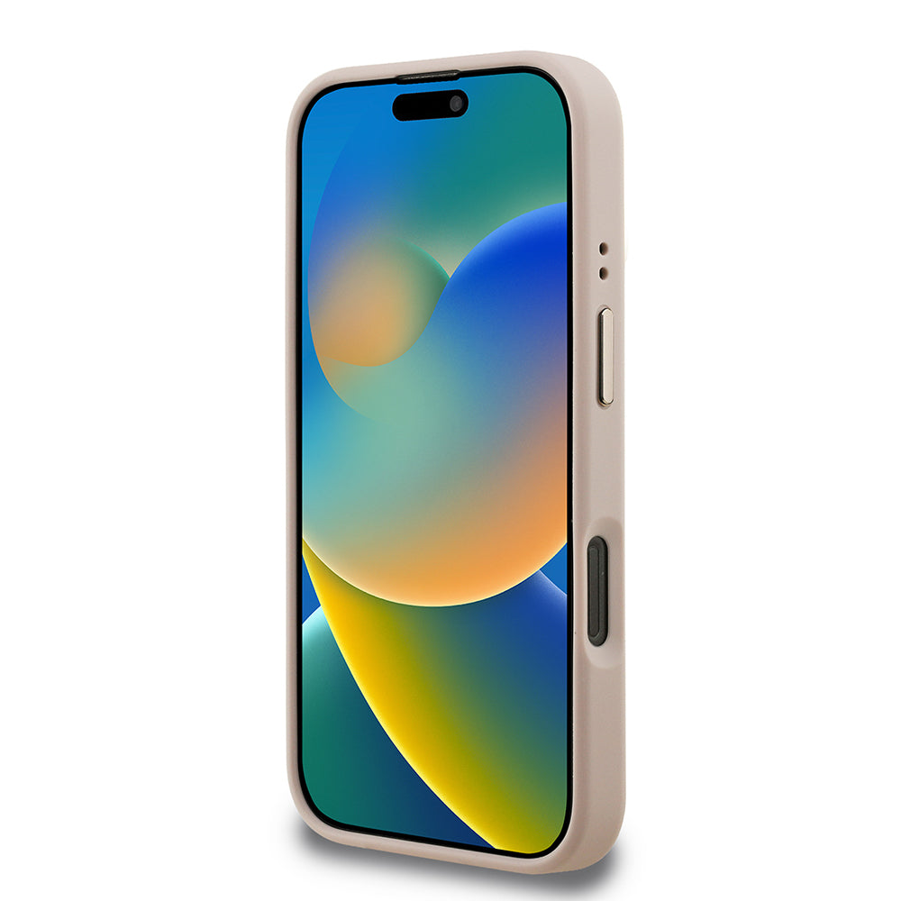 Apple iPhone 16 Pro Max Kılıf Guess Orjinal Lisanslı PU Deri 4G Desenli Metal Büyük 4G ve Yazı Logolu Kamera Standlı Kapak