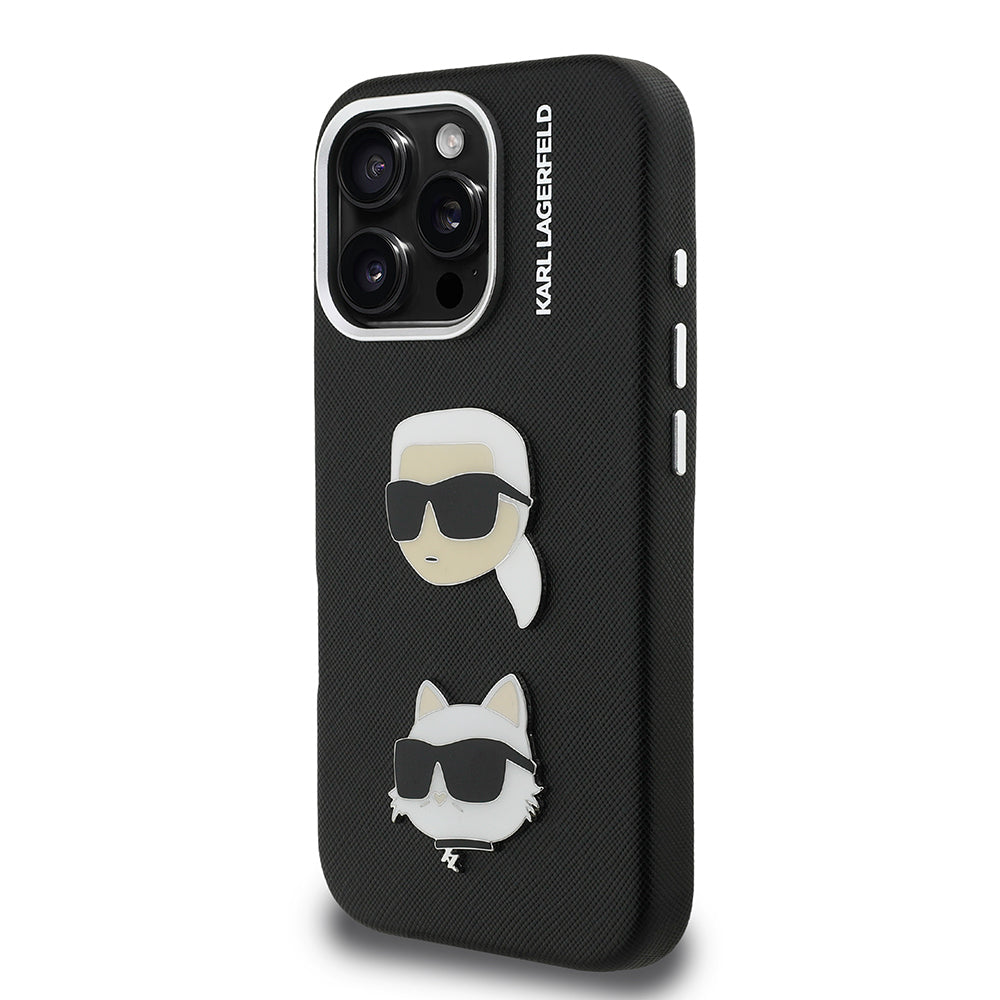 Apple iPhone 16 Pro Max Kılıf Karl Lagerfeld Orjinal Lisanslı K&C Heads Pin Kapak