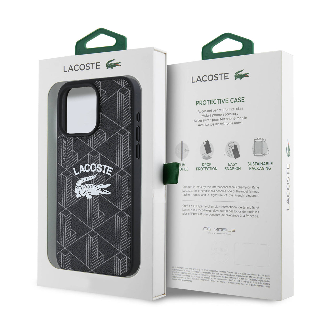 Apple iPhone 16 Pro Max Kılıf Lacoste Orjinal Lisanslı M-safe Şarj Özellikli Mono Vintage Logo Kapak
