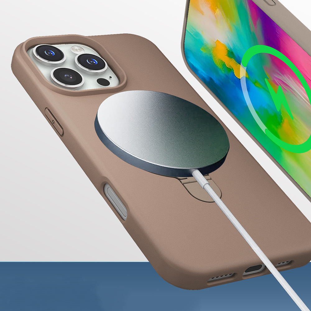 Apple iPhone 16 Pro Max Kılıf M-safe Şarj Özellikli Standlı Zore Samara Kapak