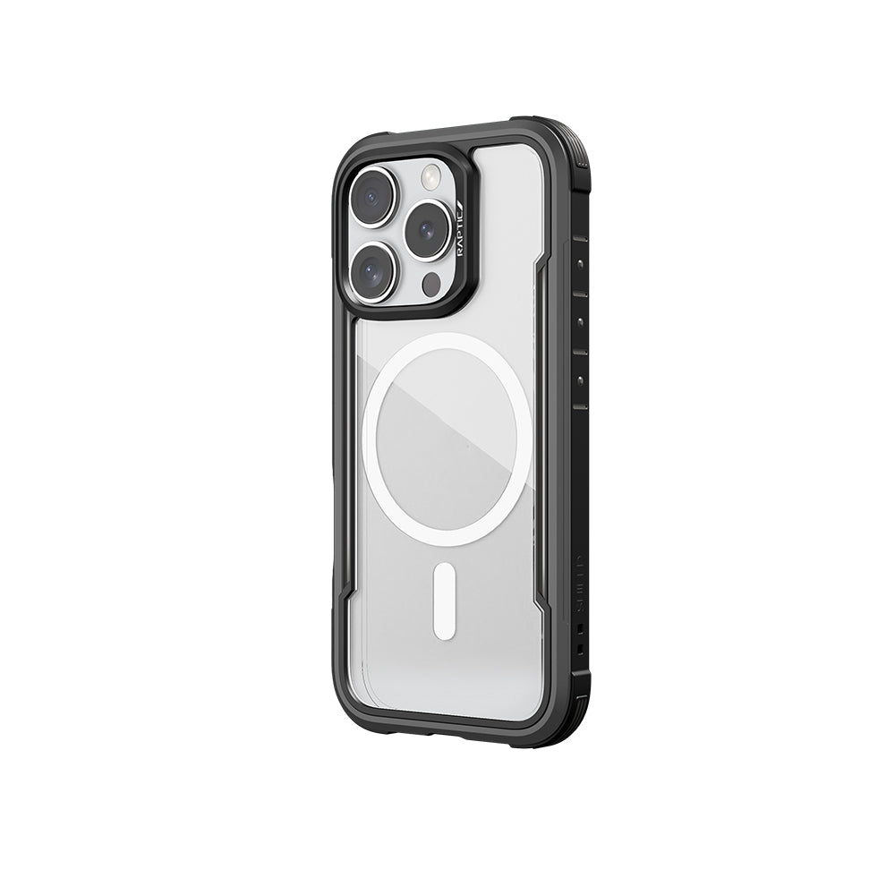 Apple iPhone 16 Pro Max Kılıf M-safe Şarj Özellikli Airbagli Raptic Shield Serisi Şeffaf Arka Yüzey Kapak
