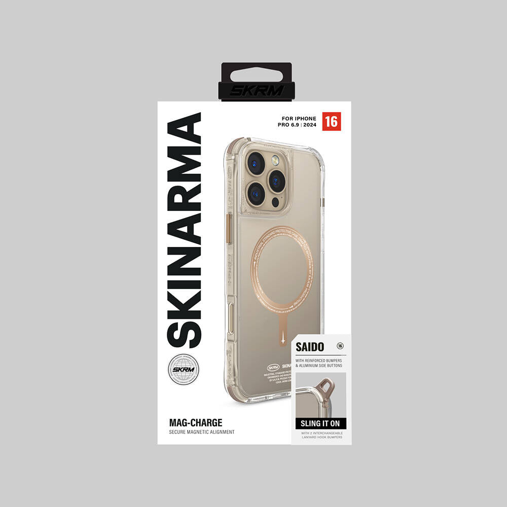 Apple iPhone 16 Pro Max Kılıf M-safe Şarj Özellikli Airbagli Şeffaf SkinArma Saido Prime Kapak
