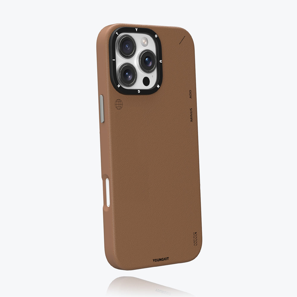 Apple iPhone 16 Pro Max Kılıf M-safe Şarj Özellikli Basit Mat Deri Desenli Youngkit Tech Fashion Serisi Kapak
