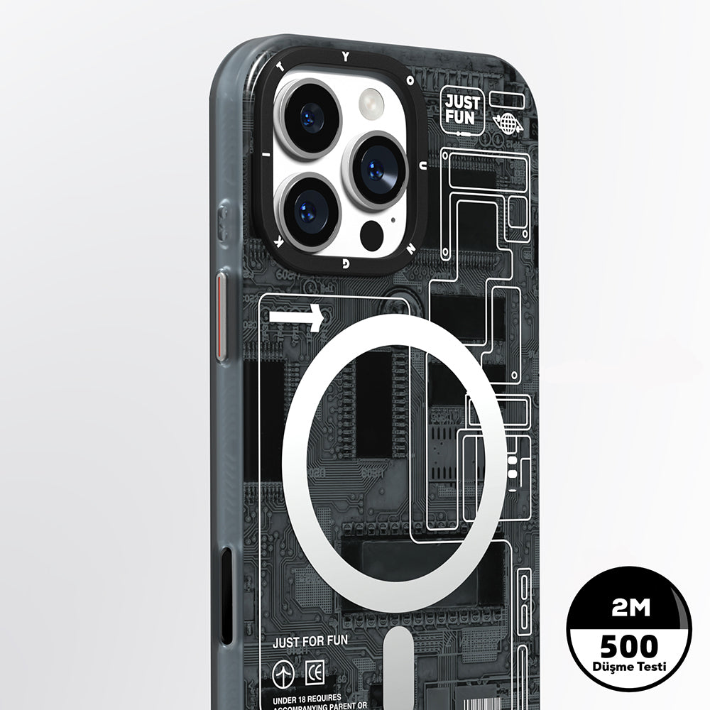 Apple iPhone 16 Pro Max Kılıf M-safe Şarj Özellikli Kamera Denetim Butonlu Youngkit Technology Serisi Kapak