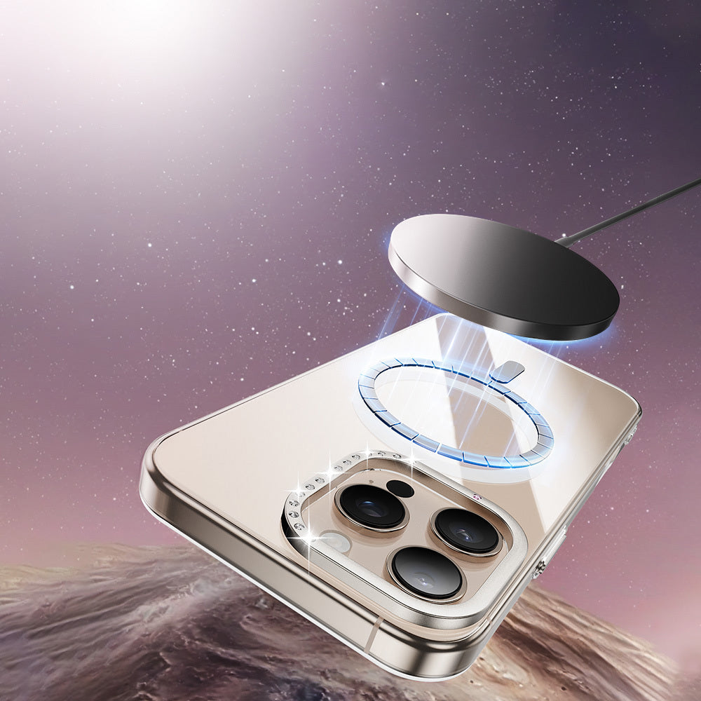 Apple iPhone 16 Pro Max Kılıf M-safe Şarj Özellikli Kamera Standlı Zore Estop Kapak
