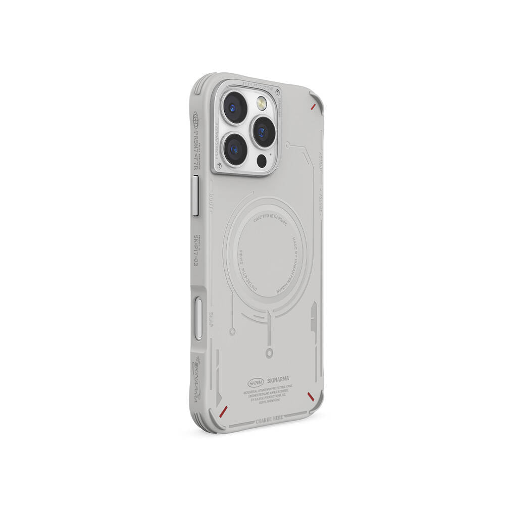 Apple iPhone 16 Pro Max Kılıf M-safe Şarj Özellikli Metal Kamera Çerçeveli Skinarma Mecha Serisi Kapak