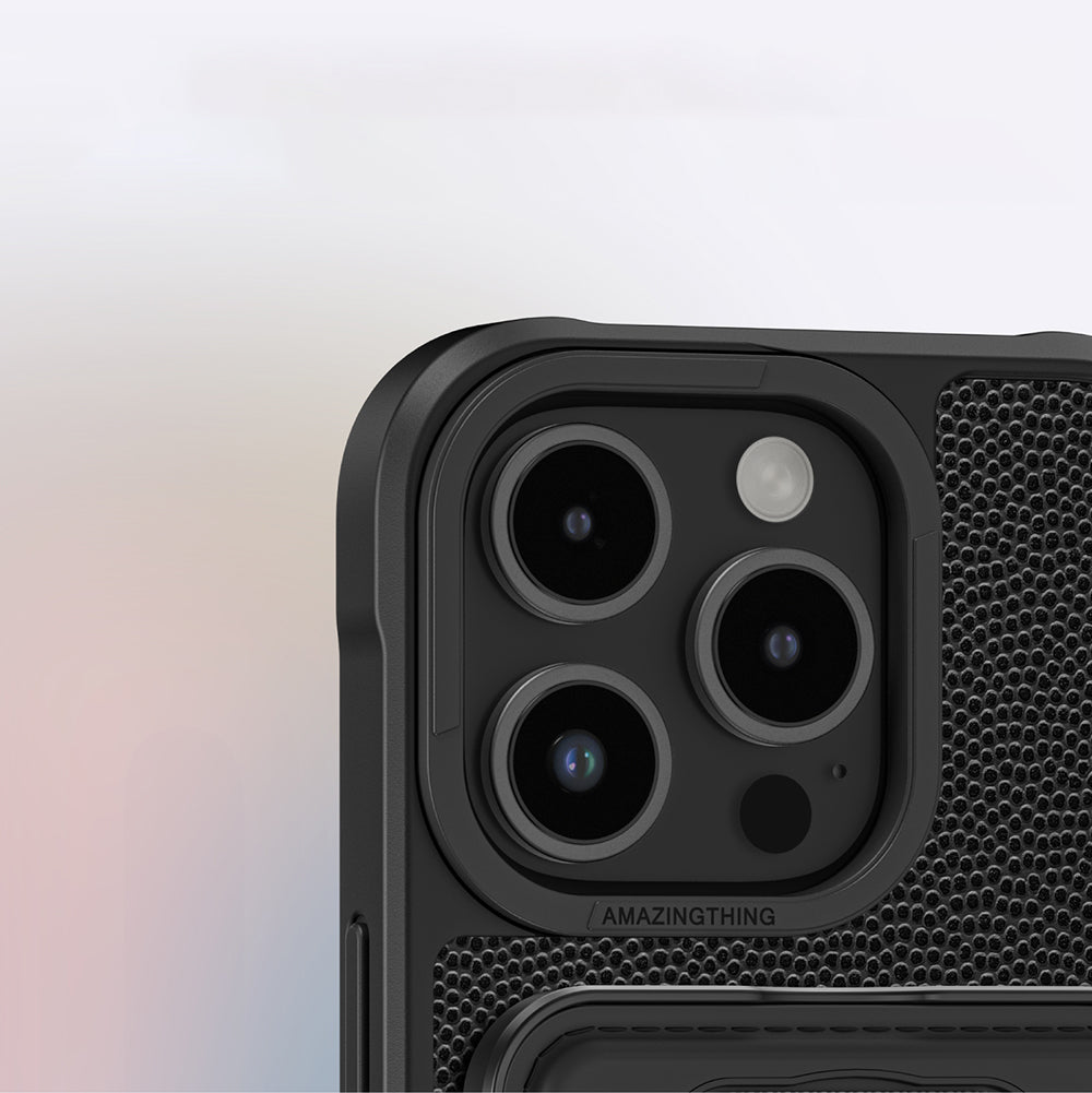 Apple iPhone 16 Pro Max Kılıf M-safe Şarj Özellikli Standlı Kartlıklı Set Amazingthing Glamour Luxe Serisi Kapak
