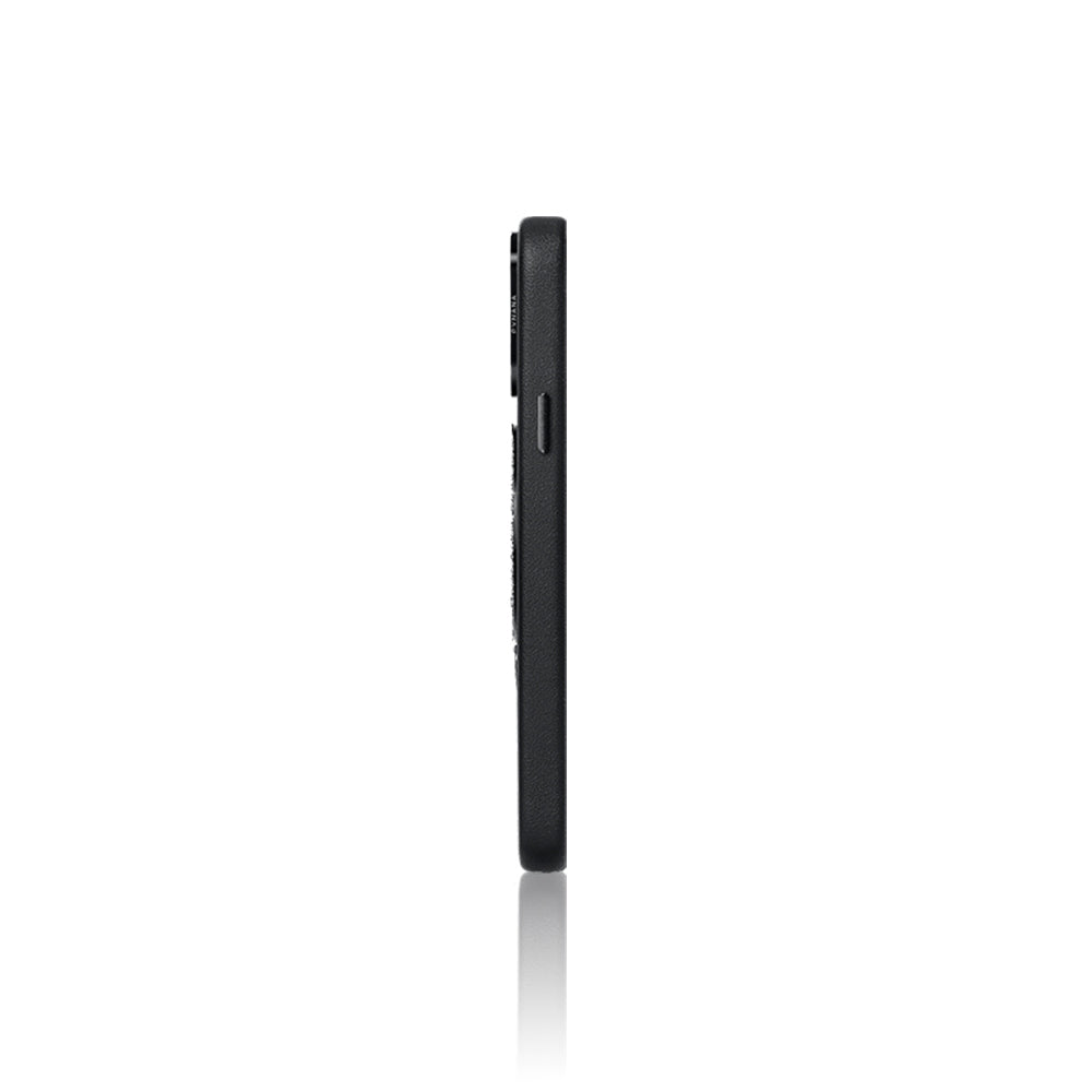 Apple iPhone 16 Pro Max Kılıf M-safe Şarj Özellikli Standlı Suni Deri Tasarımlı Pynana Dancing Circle Serisi Kapak