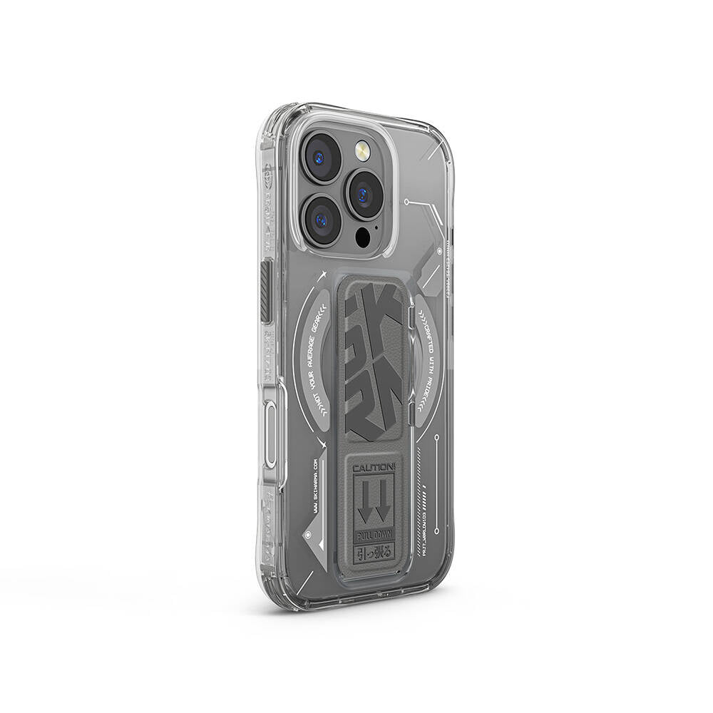 Apple iPhone 16 Pro Max Kılıf M-safe Şarj Özellikli Teknoloji Desenli Standlı Skinarma Helio Kapak