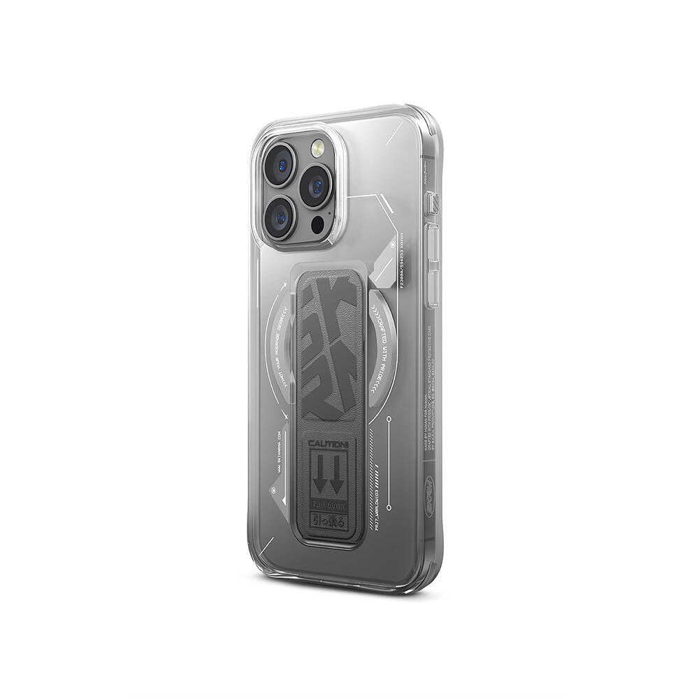 Apple iPhone 16 Pro Max Kılıf M-safe Şarj Özellikli Teknoloji Desenli Standlı Skinarma Helio Kapak