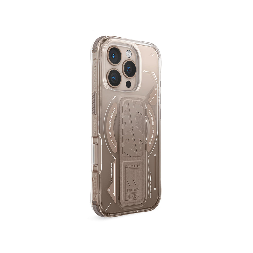 Apple iPhone 16 Pro Max Kılıf M-safe Şarj Özellikli Teknoloji Desenli Standlı Skinarma Helio Kapak