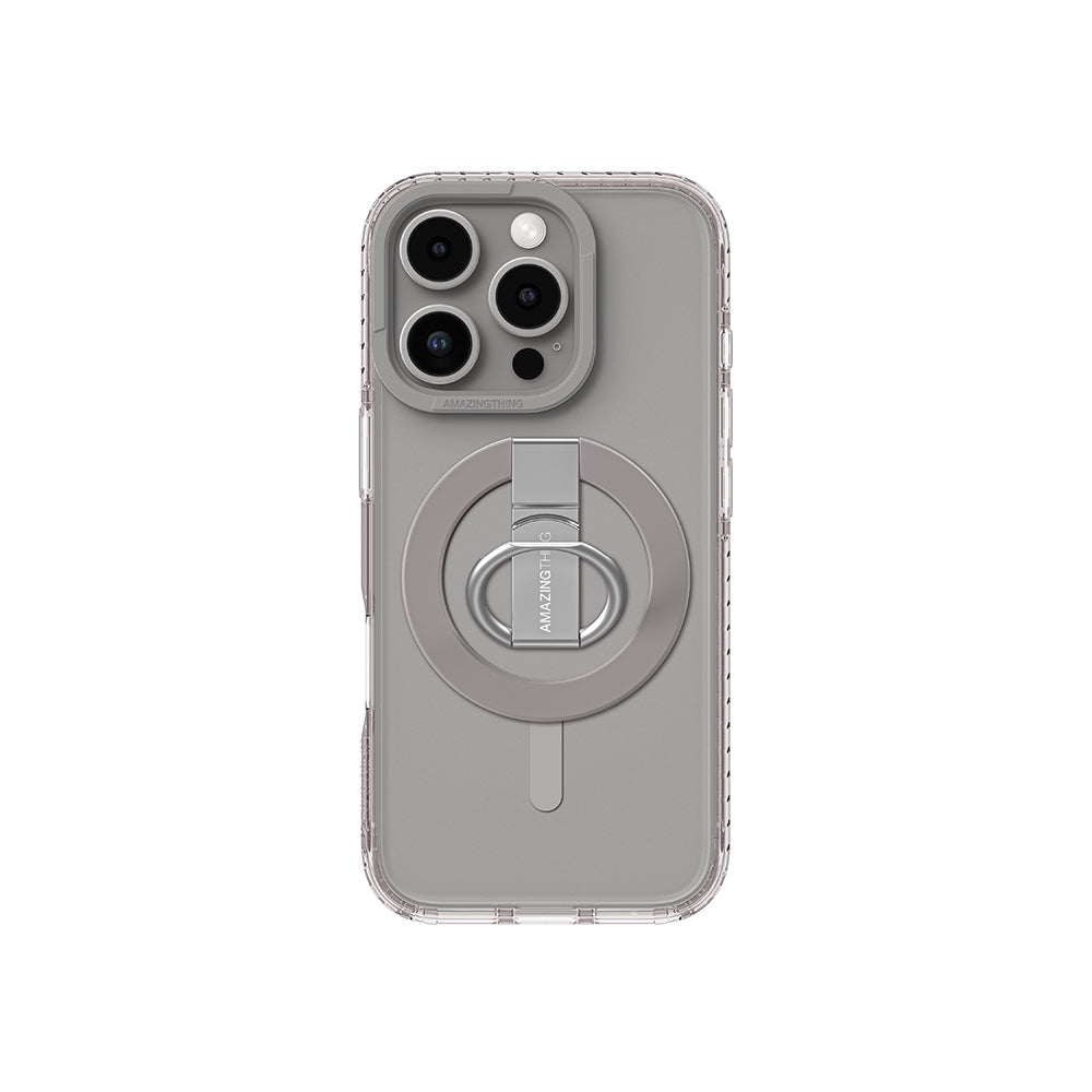 Apple iPhone 16 Pro Max Kılıf M-safe Şarj Özellikli Yüzük Standlı Amazingthing Titan Pro Serisi Kapak