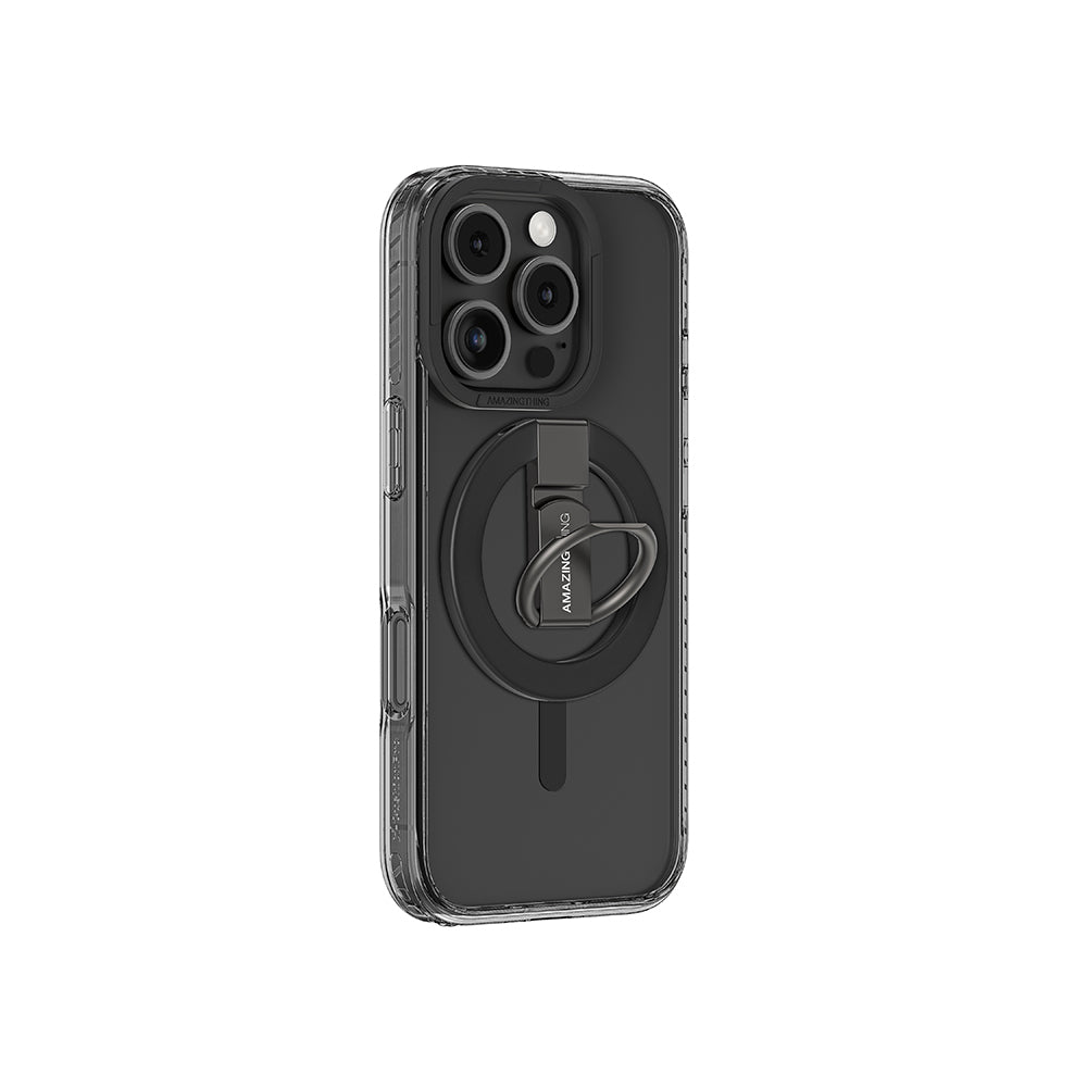 Apple iPhone 16 Pro Max Kılıf M-safe Şarj Özellikli Yüzük Standlı Amazingthing Titan Pro Serisi Kapak