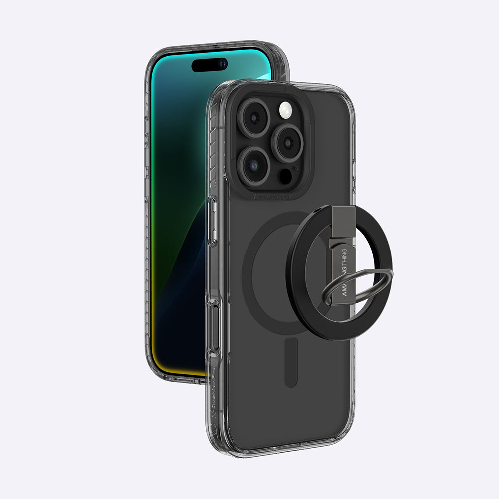 Apple iPhone 16 Pro Max Kılıf M-safe Şarj Özellikli Yüzük Standlı Amazingthing Titan Pro Serisi Kapak