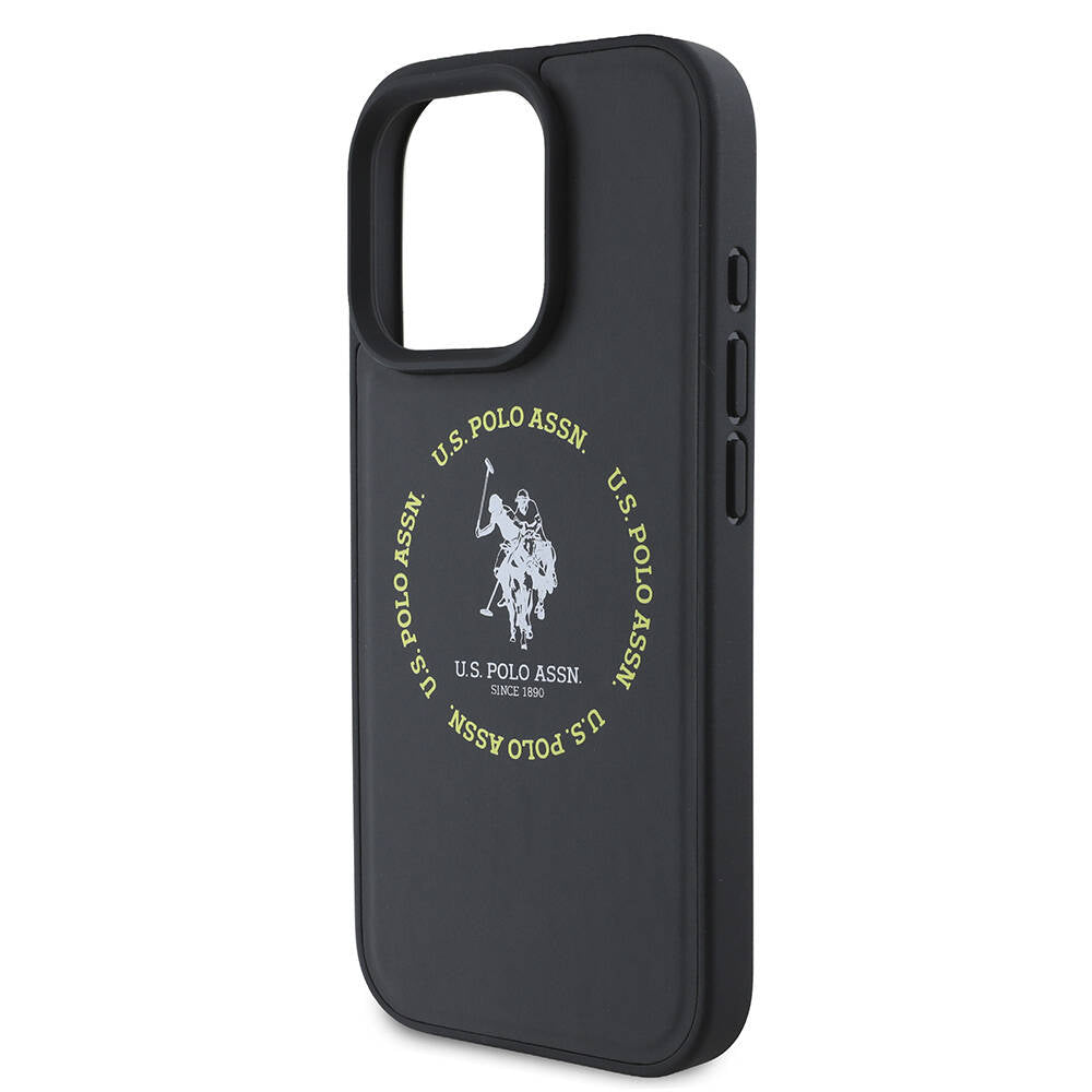 Apple iPhone 16 Pro Max Kılıf U.S. Polo Assn. Orjinal Lisanslı M-safe Şarj Özellikli Circle ve Double Horse Logolu Deri Kapak