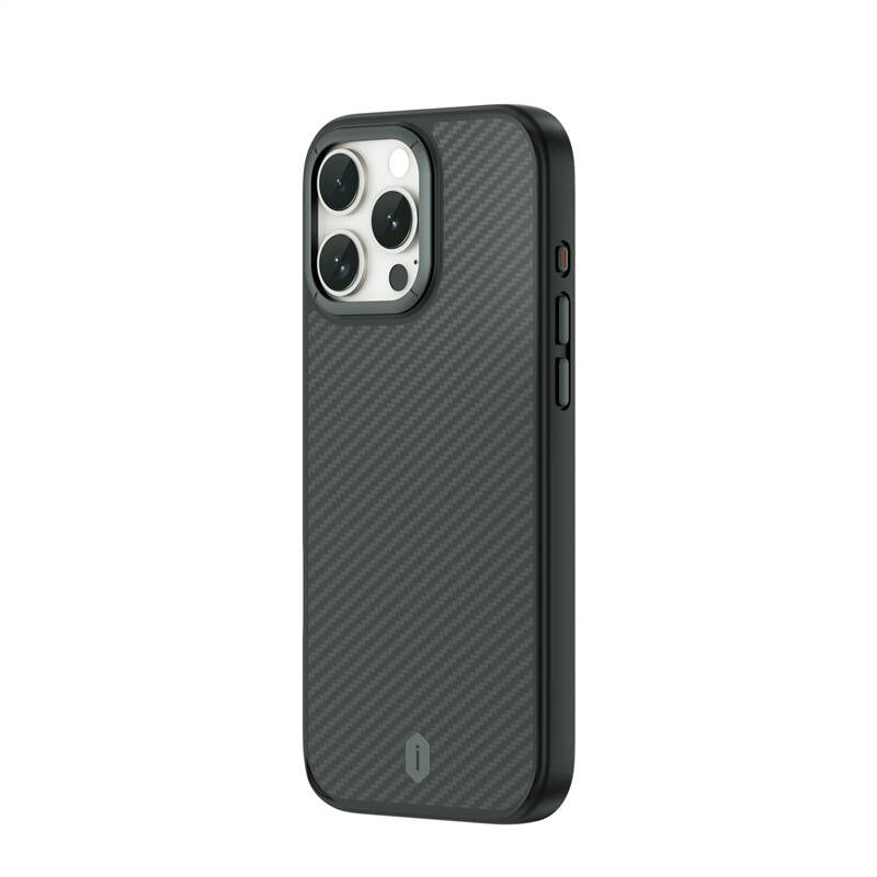 Apple iPhone 16 Pro Max Kılıf Wiwu DCC-205 M-safe Şarj Özellikli Aramid Fiber Tasarım Kevlar Kapak