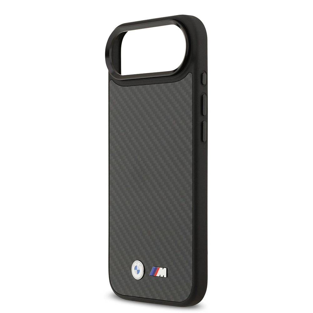 Apple iPhone 17 Air Kılıf BMW Orjinal Lisanslı M-safe Şarj Özellikli Karbon Fiber Metal Logolu Kevlar Kapak