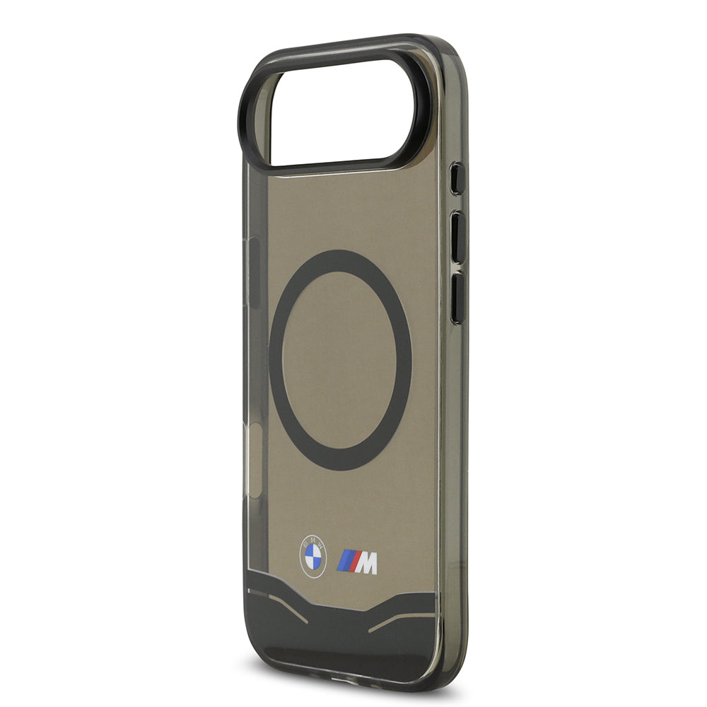 Apple iPhone 17 Air Kılıf BMW Orjinal Lisanslı M-safe Şarj Özellikli Metal Buton Tasarımlı Tranparan M Dizayn Kapak