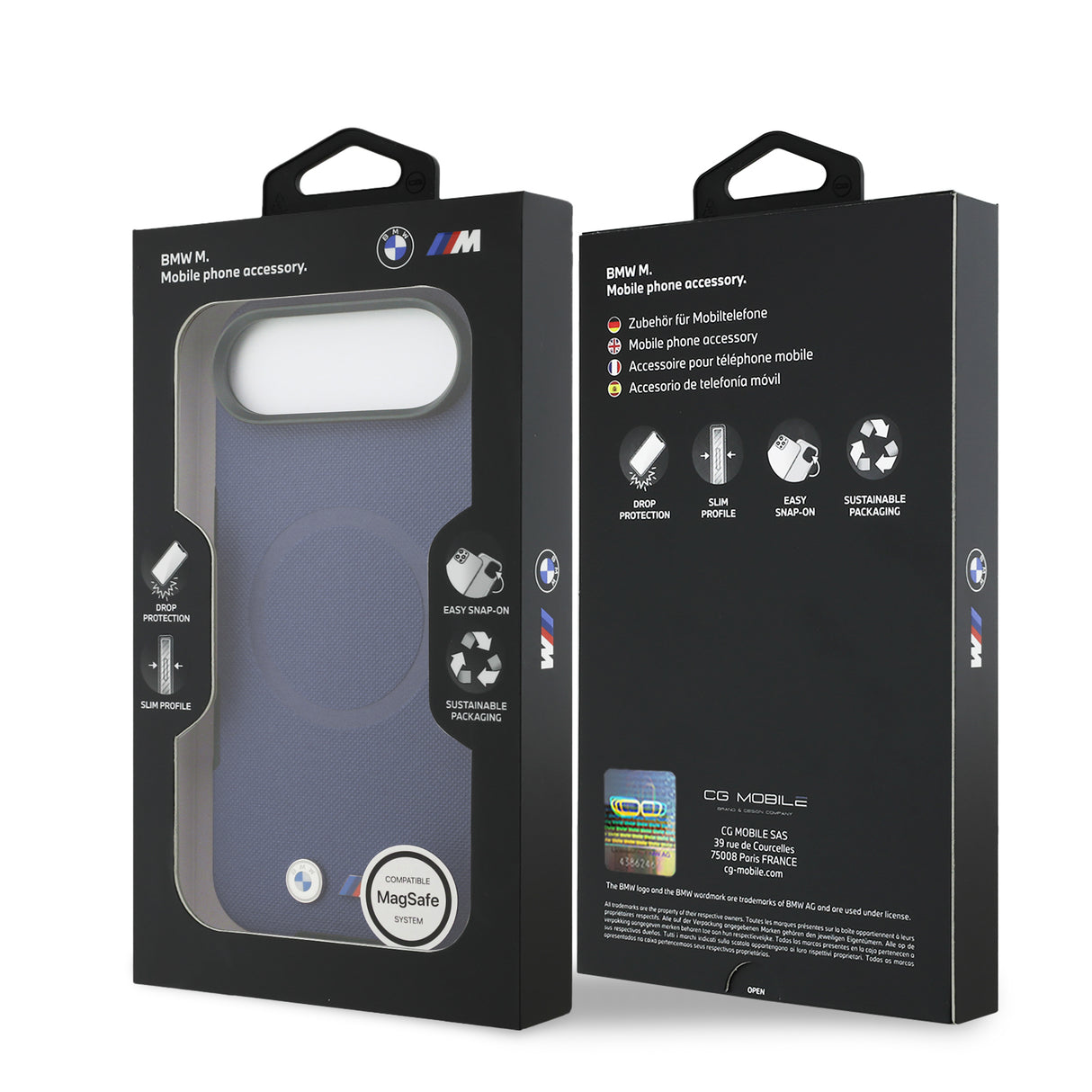 Apple iPhone 17 Air Kılıf BMW Orjinal Lisanslı M-safe Şarj Özellikli Metal Logolu Delikli M Dizayn Deri Kapak