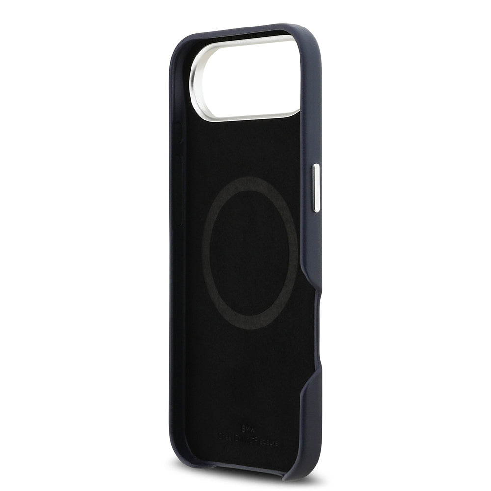 Apple iPhone 17 Air Kılıf BMW Orjinal Lisanslı M-safe Şarj Özellikli Metal Logolu Tam Kaplama Deri Kapak