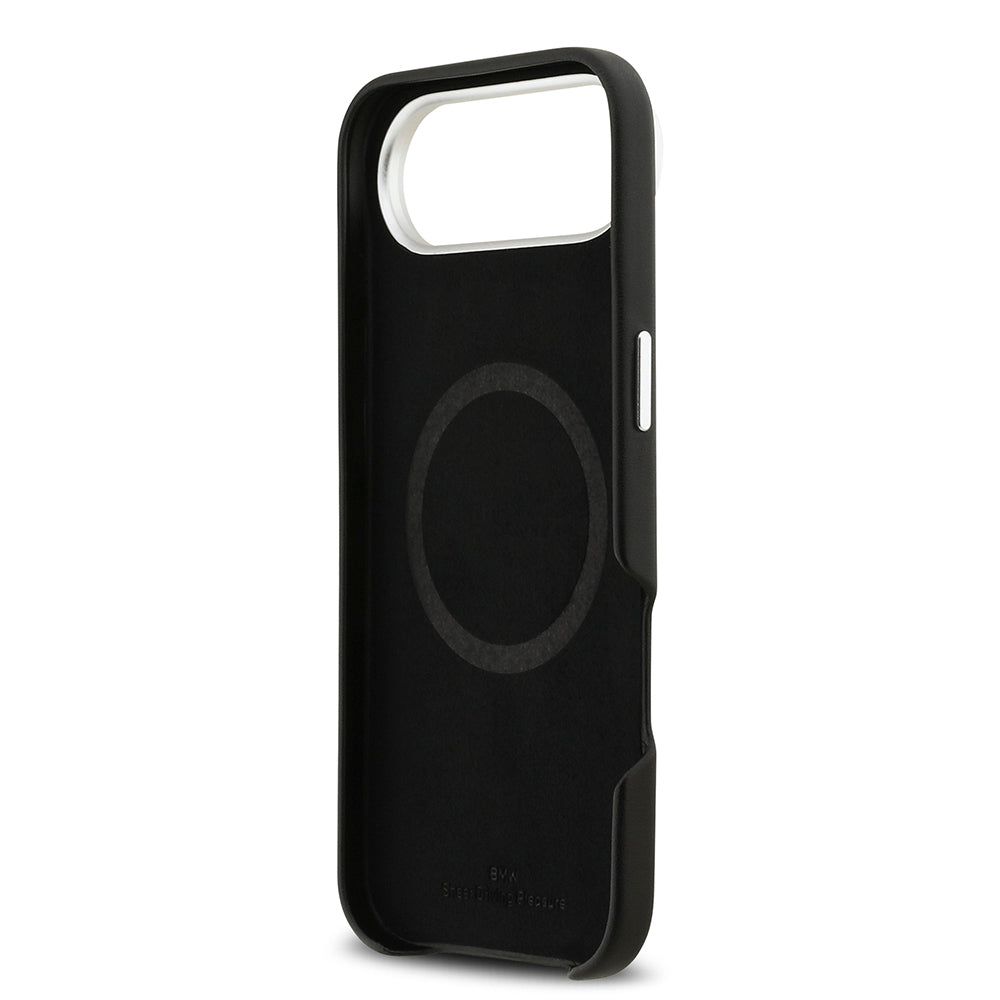 Apple iPhone 17 Air Kılıf BMW Orjinal Lisanslı M-safe Şarj Özellikli Metal Logolu Tam Kaplama Deri Kapak