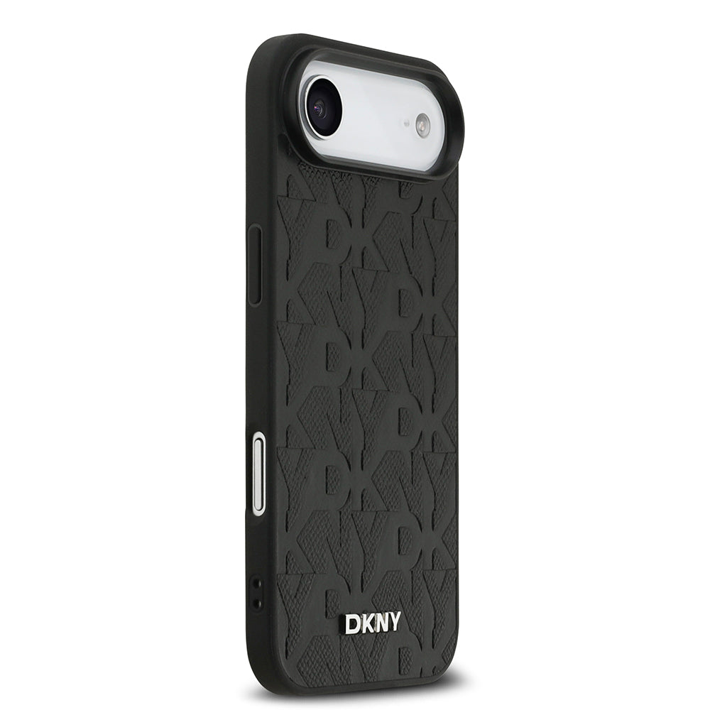 Apple iPhone 17 Air Kılıf DKNY Orjinal Lisanslı M-safe Şarj Özellikli 3D Yazılı Grid Pattern Kapak