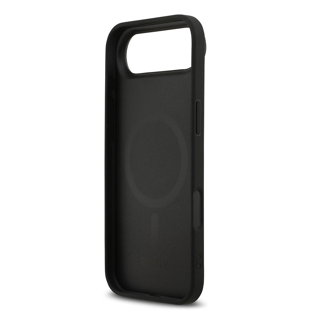 Apple iPhone 17 Air Kılıf DKNY Orjinal Lisanslı M-safe Şarj Özellikli 3D Yazılı Grid Pattern Kapak