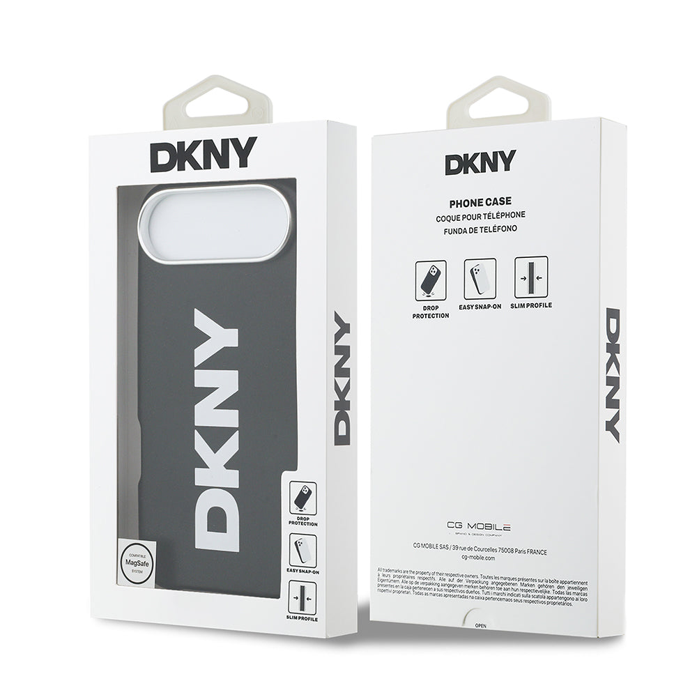 Apple iPhone 17 Air Kılıf DKNY Orjinal Lisanslı M-safe Şarj Özellikli PU Büyük Dikey Logolu Kapak