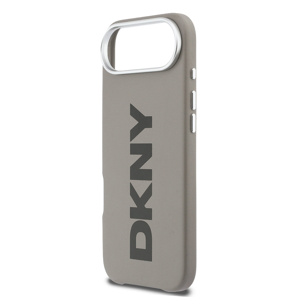 Apple iPhone 17 Air Kılıf DKNY Orjinal Lisanslı M-safe Şarj Özellikli PU Büyük Dikey Logolu Kapak