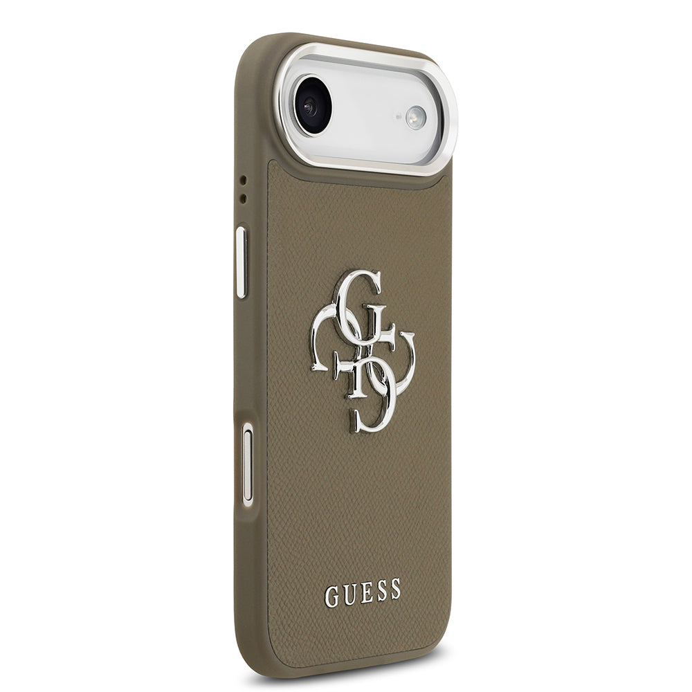 Apple iPhone 17 Air Kılıf Guess Orjinal Lisanslı Grained 4G Metal Büyük Logolu Kapak