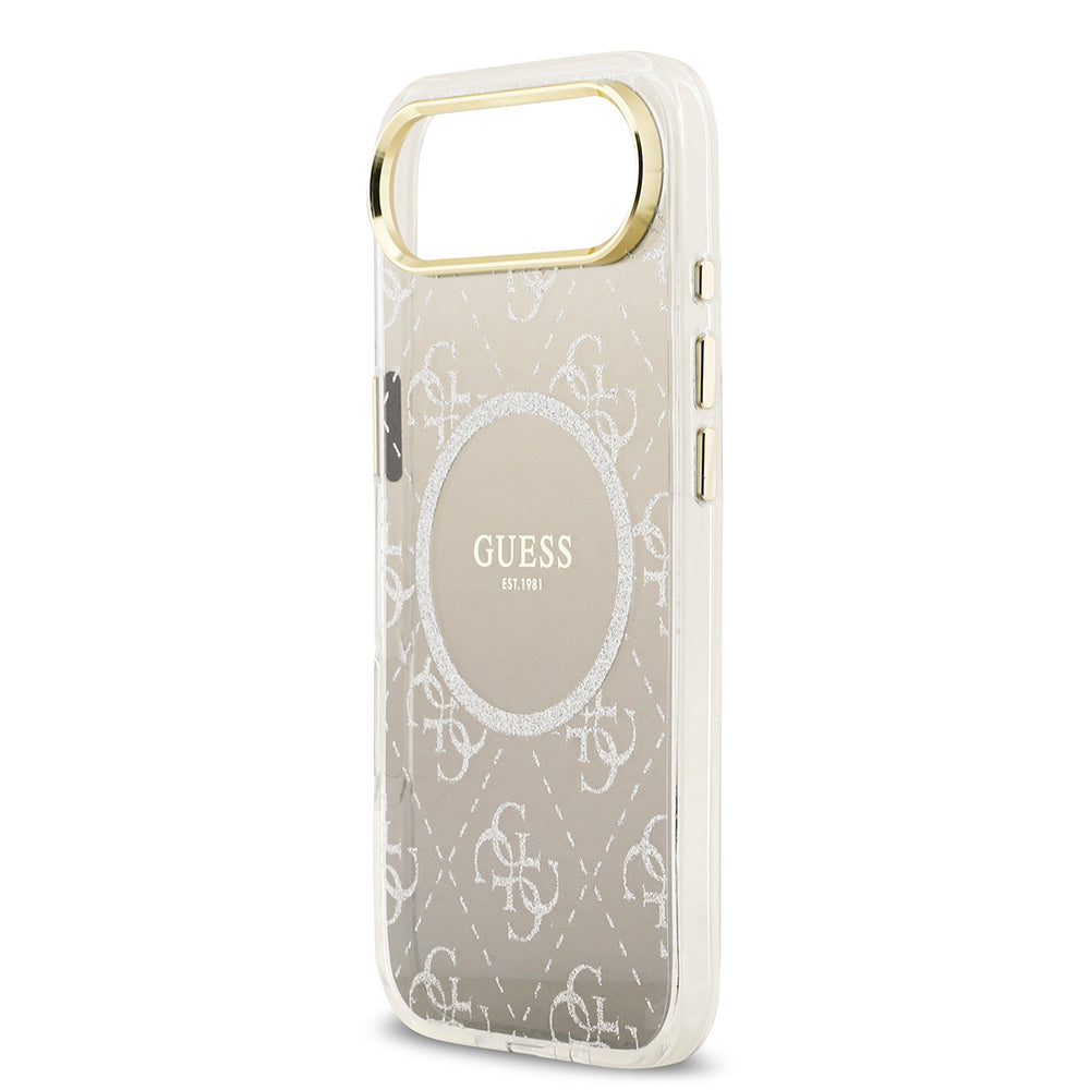 Apple iPhone 17 Air Kılıf Guess Orjinal Lisanslı M-safe Şarj Özellikli 4G Desenli Simli Silikon Kapak