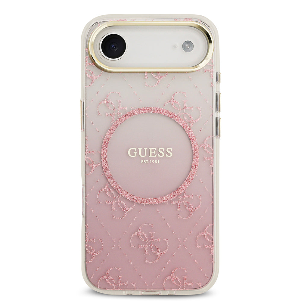 Apple iPhone 17 Air Kılıf Guess Orjinal Lisanslı M-safe Şarj Özellikli 4G Desenli Simli Silikon Kapak