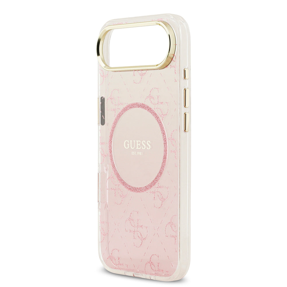 Apple iPhone 17 Air Kılıf Guess Orjinal Lisanslı M-safe Şarj Özellikli 4G Desenli Simli Silikon Kapak