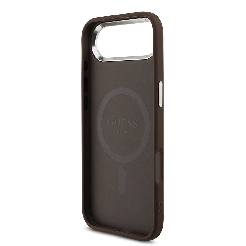 Apple iPhone 17 Air Kılıf Guess Orjinal Lisanslı M-safe Şarj Özellikli 4G Klasik Yazı Logolu Kapak