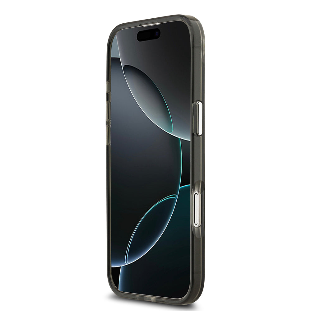 Apple iPhone 17 Air Kılıf Guess Orjinal Lisanslı M-safe Şarj Özellikli IML Baskılı Üçgen Logolu Metal Kamera Çerçeveli Kapak