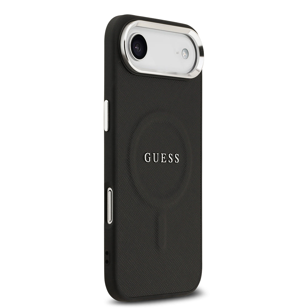 Apple iPhone 17 Air Kılıf Guess Orjinal Lisanslı M-safe Şarj Özellikli Klasik Yazı Logolu PU Deri Kapak