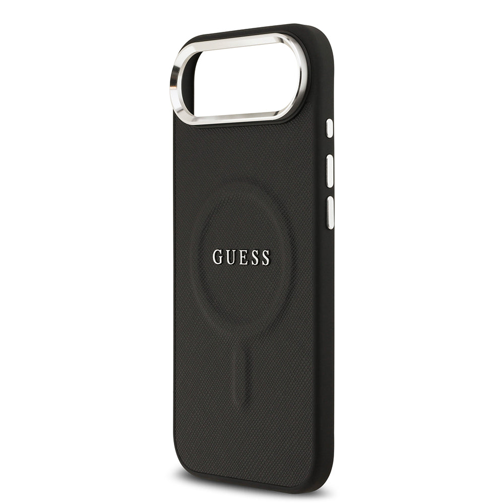 Apple iPhone 17 Air Kılıf Guess Orjinal Lisanslı M-safe Şarj Özellikli Klasik Yazı Logolu PU Deri Kapak