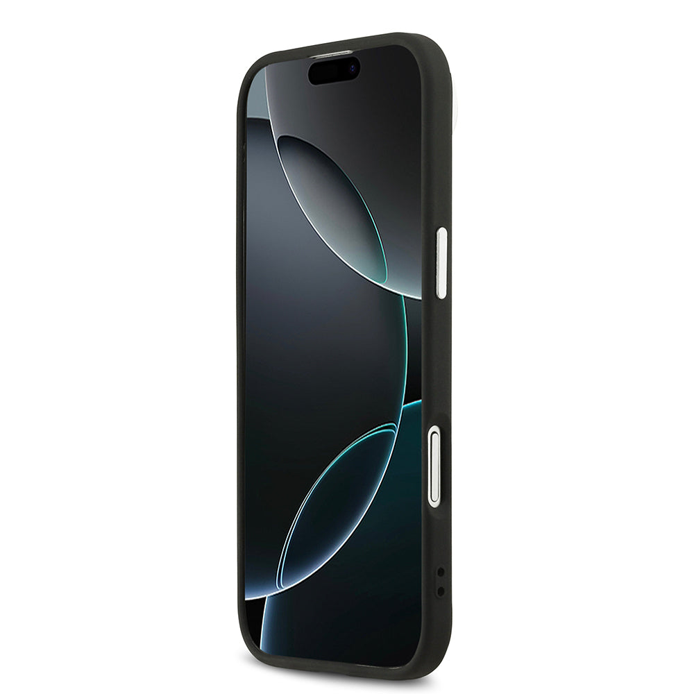 Apple iPhone 17 Air Kılıf Guess Orjinal Lisanslı M-safe Şarj Özellikli Sıcak Baskılı Klasik Yazı Logolu PU Deri Peony Kapak